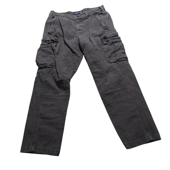Abercrombie Fitch Mens Cargo Pants 32 X 30 Gray Stretch Cotton Stretch - Picture 2 of 9